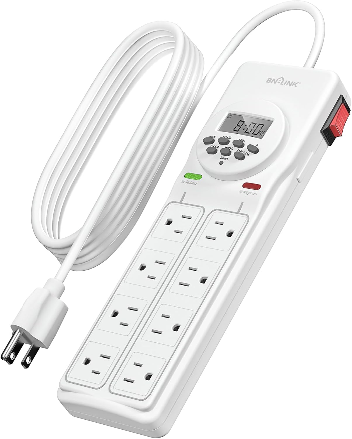 BN-LINK Surge Protector with Digital Timer - Efficient Power Control
