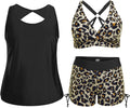 Plus Size Tankini Swimsuit 3 Piece Set - Tummy Control & Sports Bra