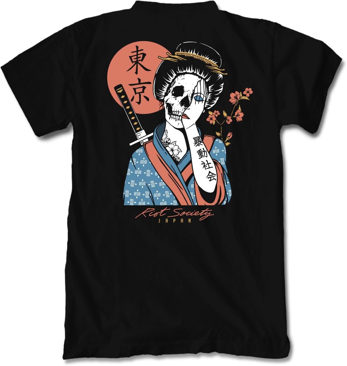 Riot Society Men's Graphic T-Shirt with Bold Japanese Design