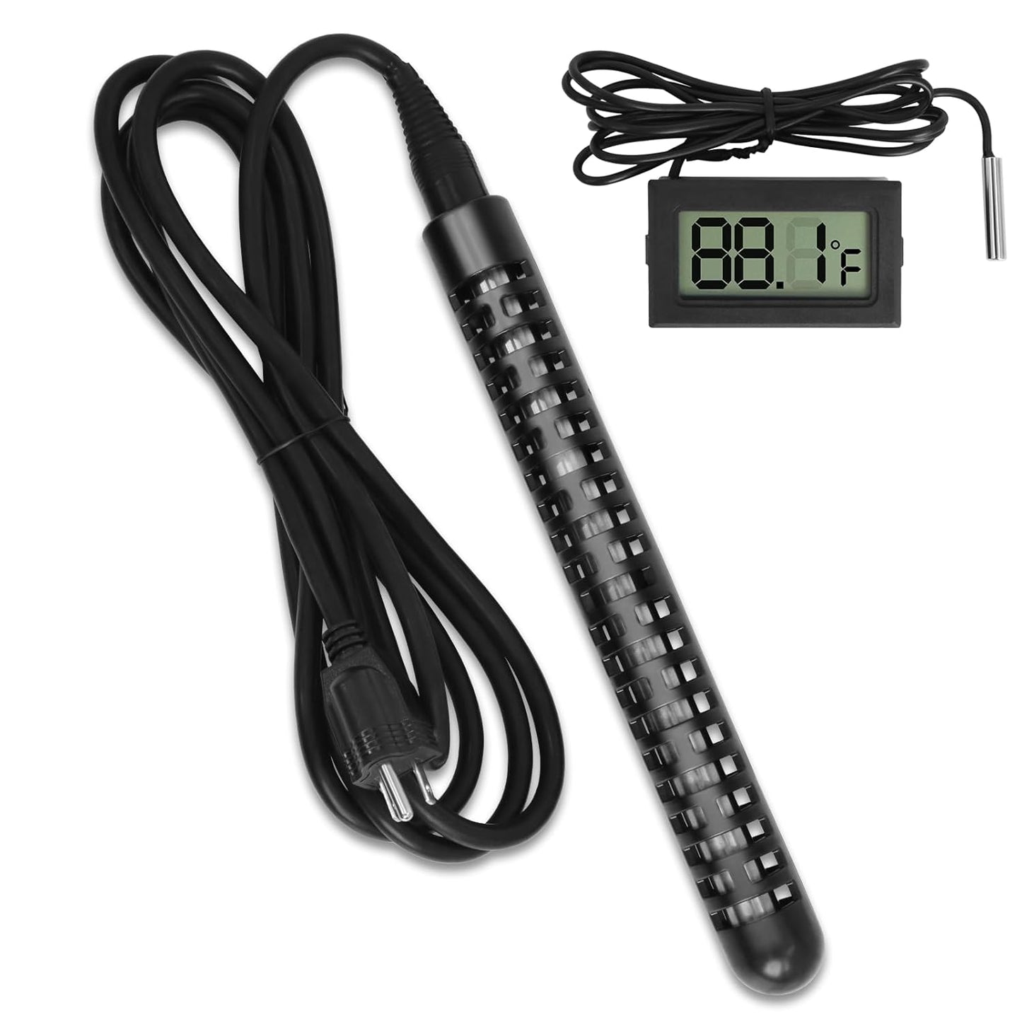 Portable 3500W Pool Heater - Rapidly Warms 30 Gal - LCD Thermometer Stainless Steel - Hedday