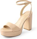 Platform High Heels for Women Chunky Open Toe Ankle Strap - Stylish