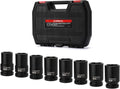 CASOMAN 1-In Drive Deep Impact Socket Set, Metric - Heavy Duty Wheel