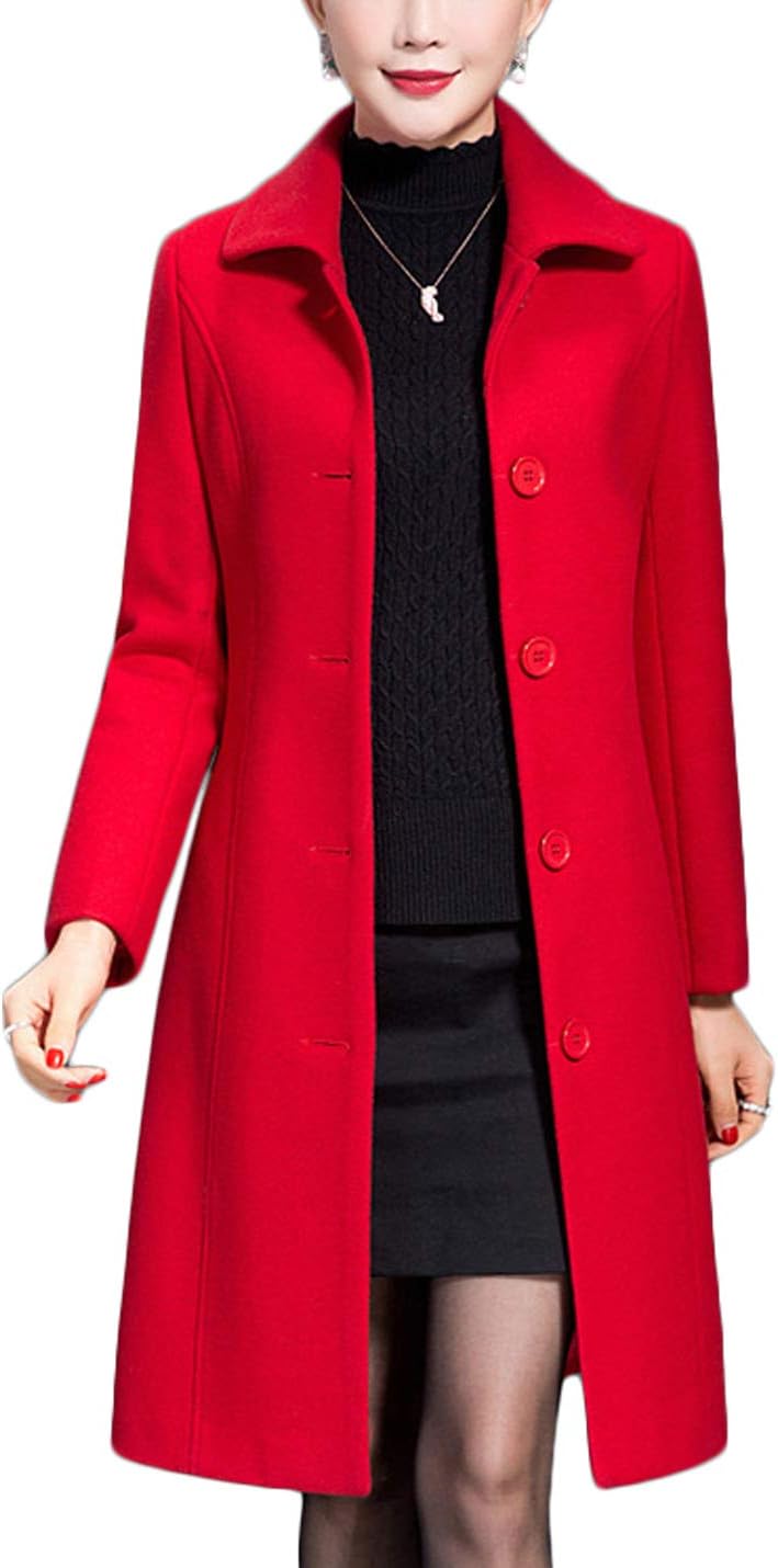 Jenkoon Women's Wool Trench Coat for Stylish Winter Wear