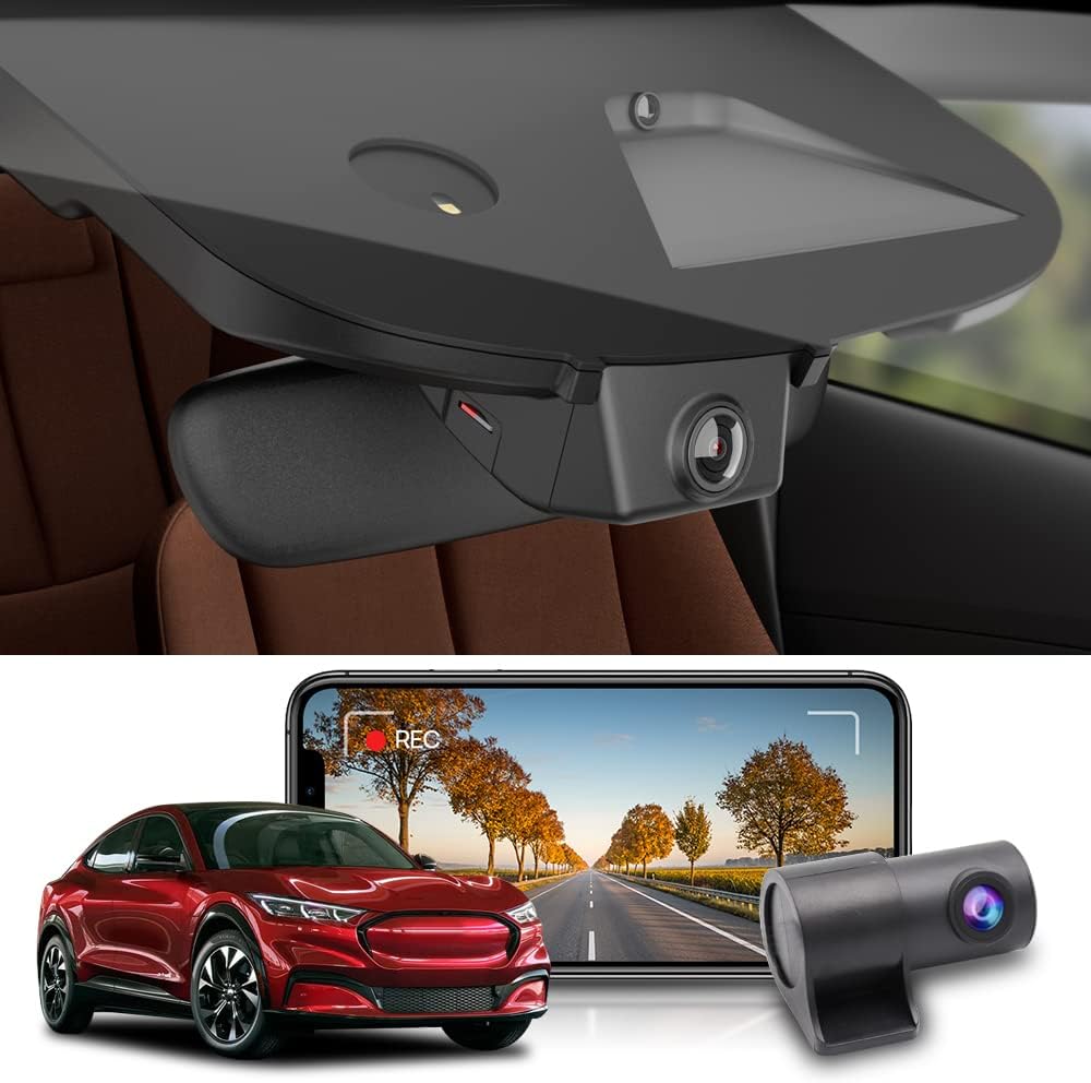 Fitcamx Front 2K+Rear 1080P Dash Cam for 2021-2025 Mustang