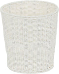 White Paper Rope Waste Basket Trash Bin - Woven Look for Home