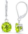 925 Sterling Silver Peridot Dangle Earrings - Timeless Birthstone