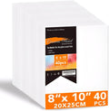 Canvases for Painting 8 x 10 in 40 Pack - Value Blank Cotton Panels
