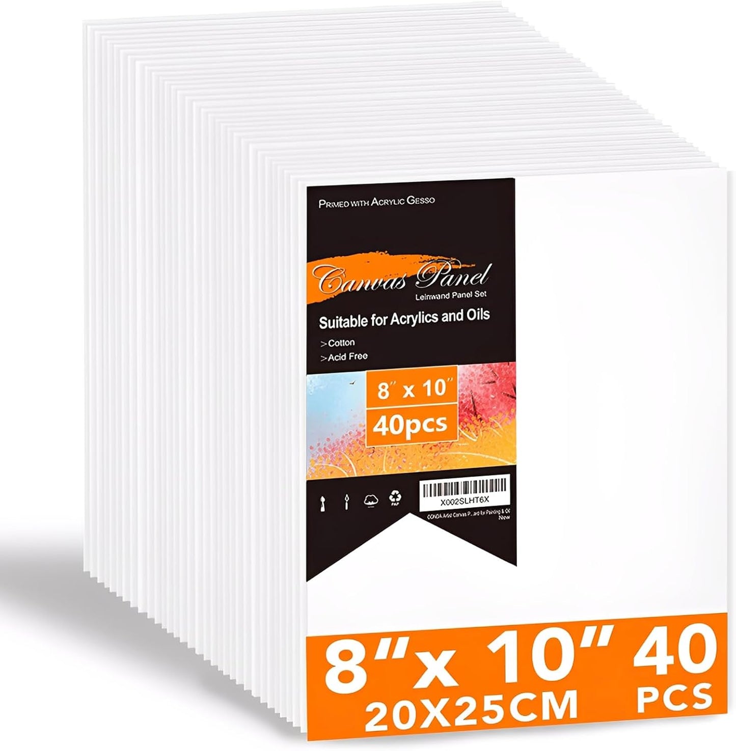 8 x 10 Inch Canvases for Painting - 40 Pack of Blank Boards