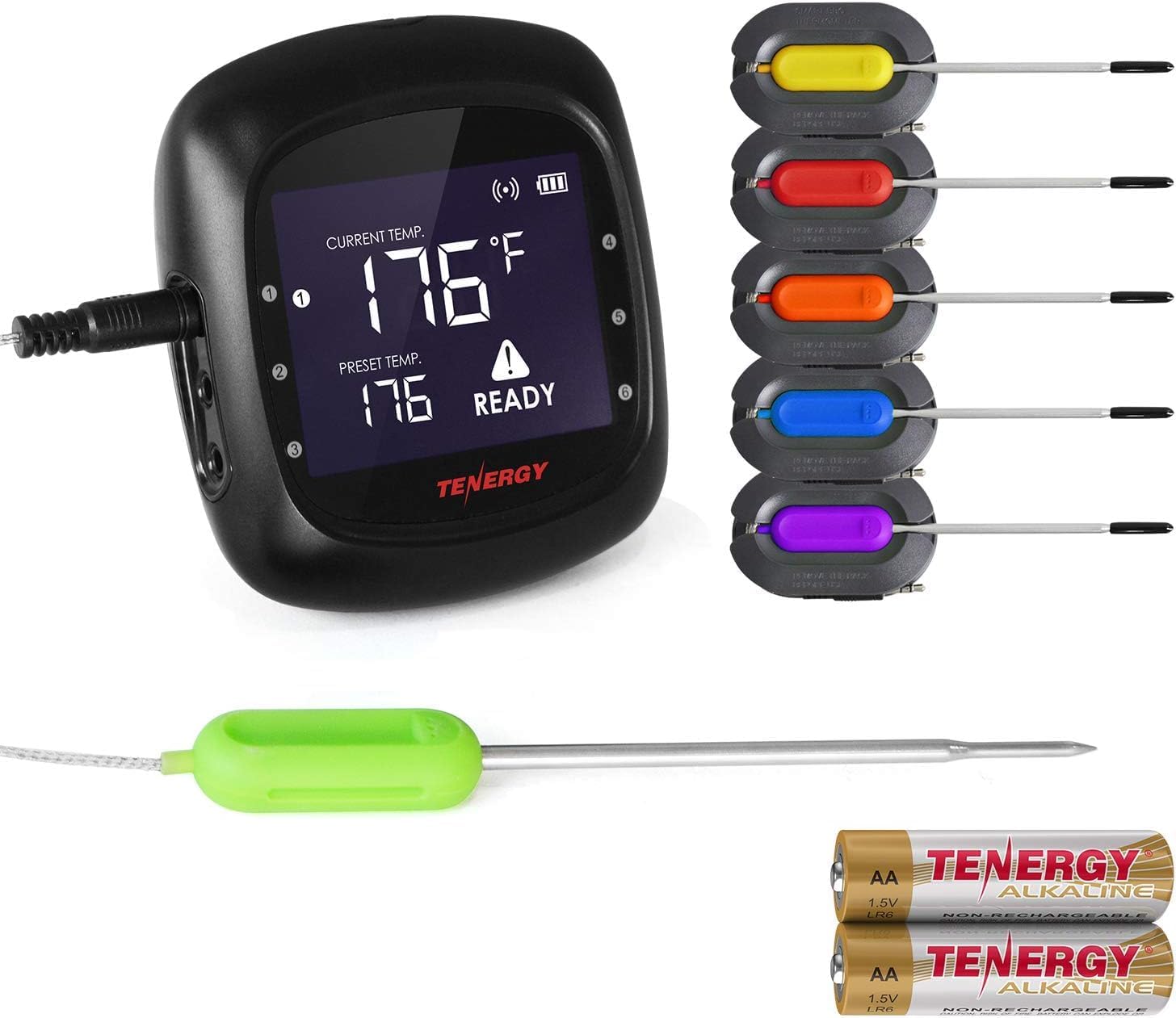 Tenergy Smart BBQ Thermometer - 6 Probes, Wireless & App Controlled