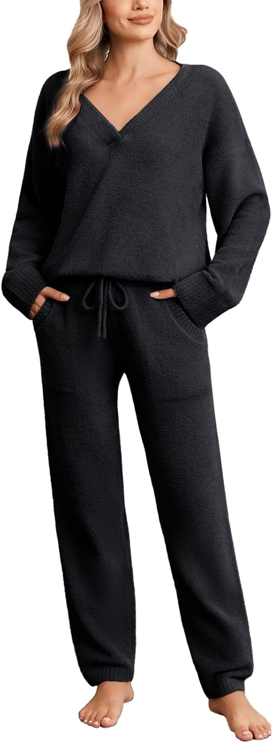 Snuggle Sac Pajamas for Women Set V Neck Ultra Soft Pjs