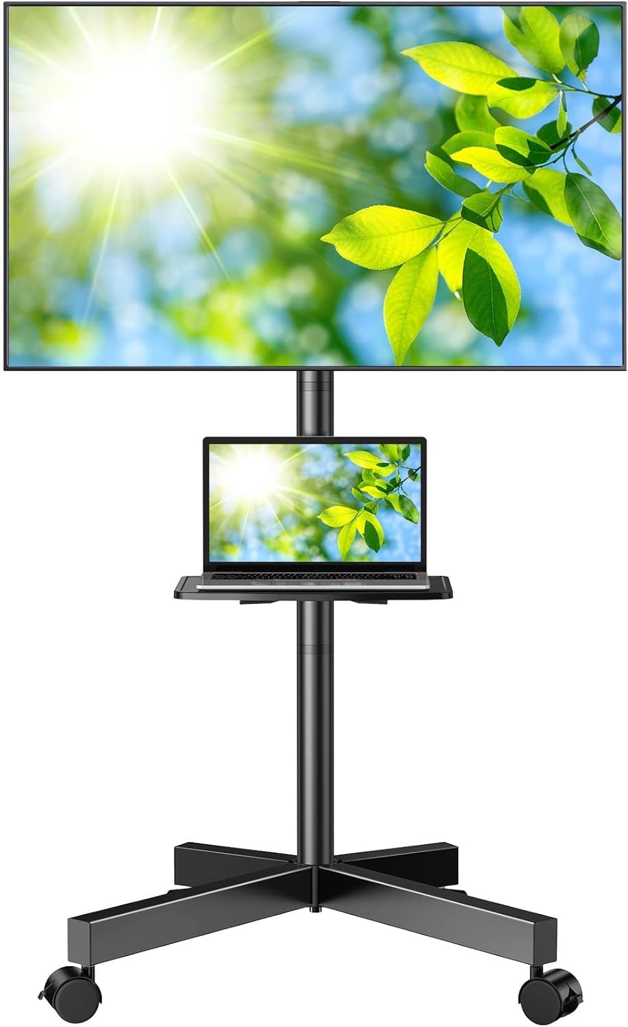 Portable TV Stand with Laptop Shelf - Holds up to 88lbs