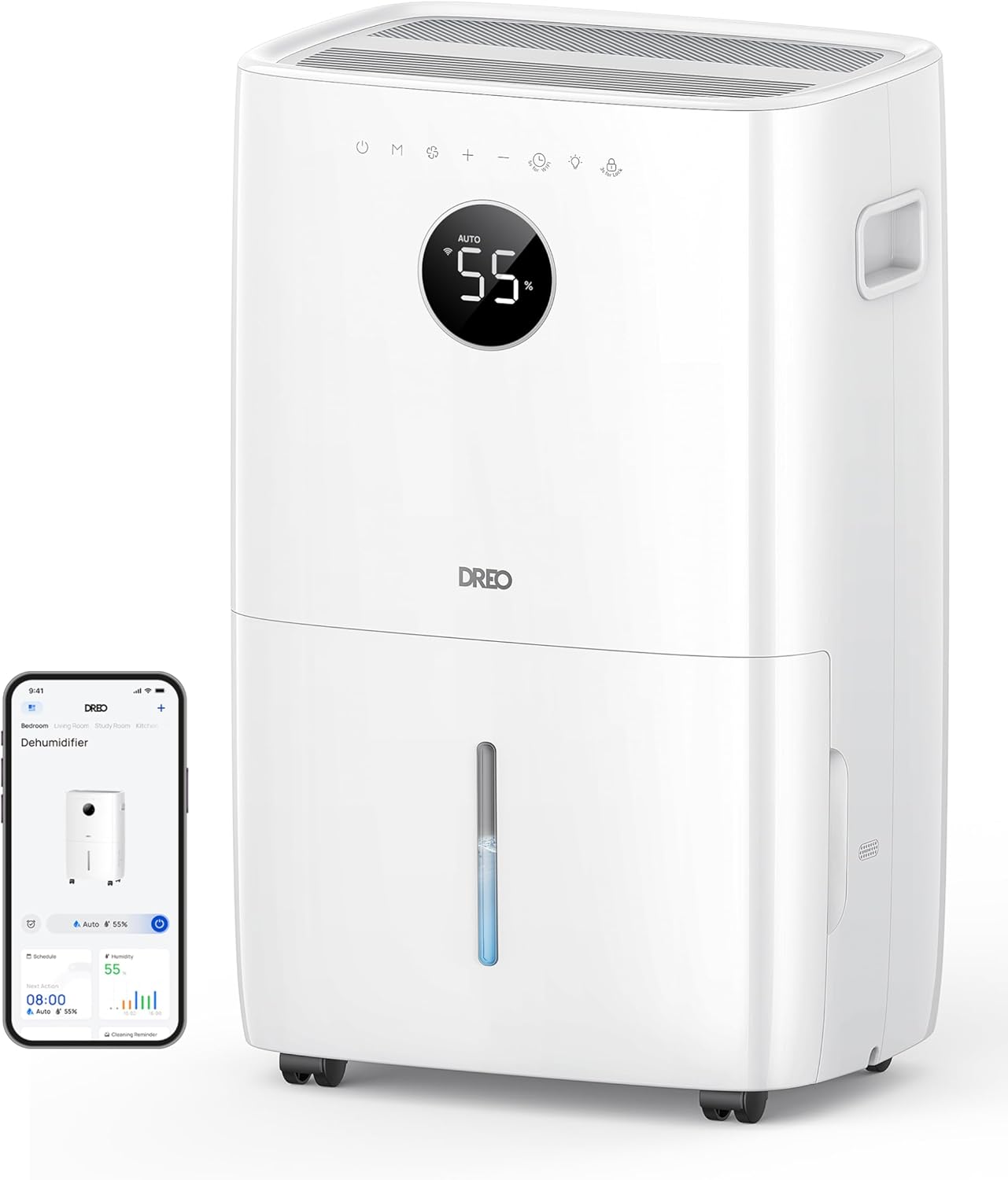 Dreo 110-Pint Smart Dehumidifier for Large Rooms and Basements
