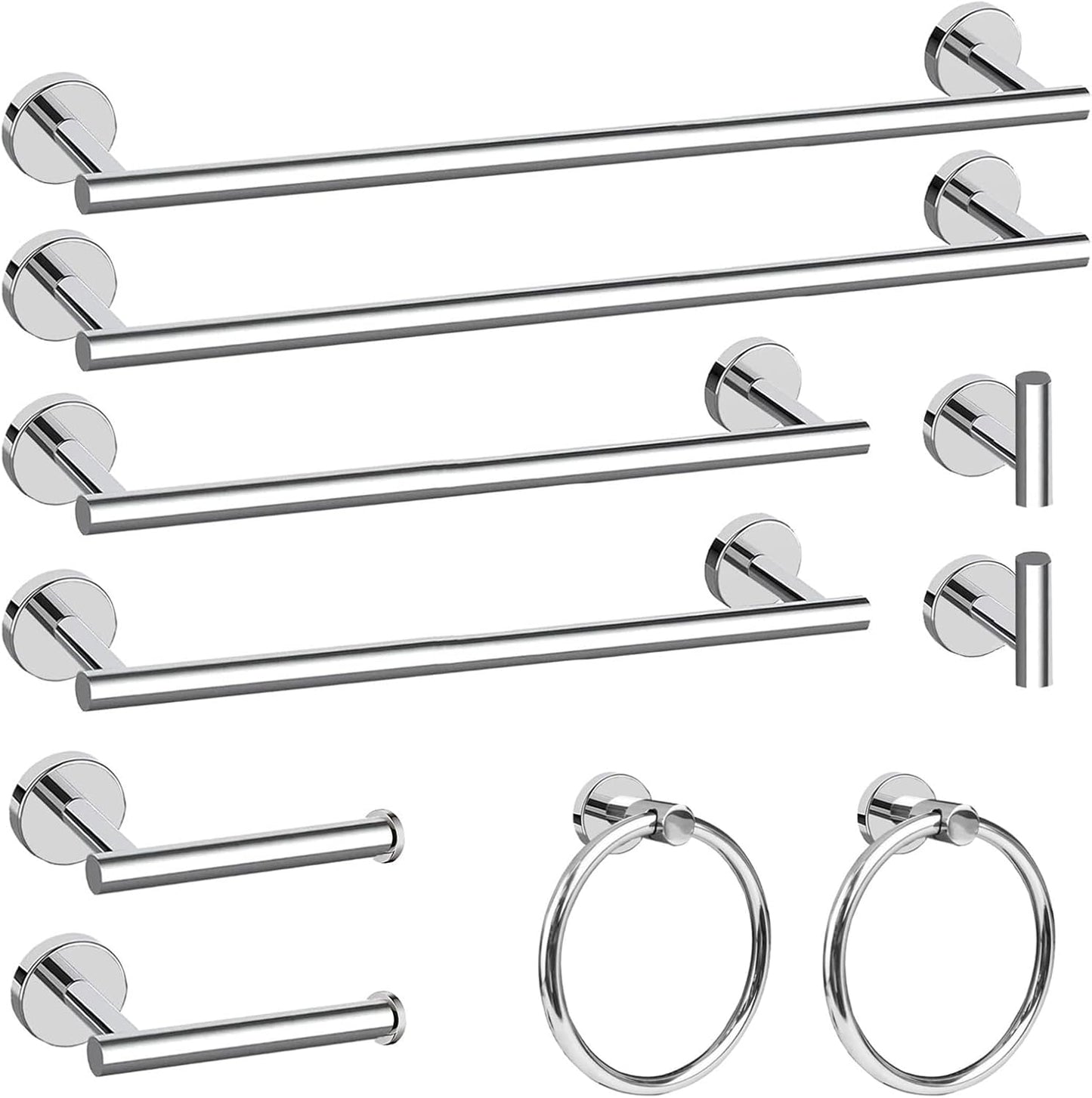 Cilee 10 Piece Chrome Bathroom Hardware Set for Modern Spaces