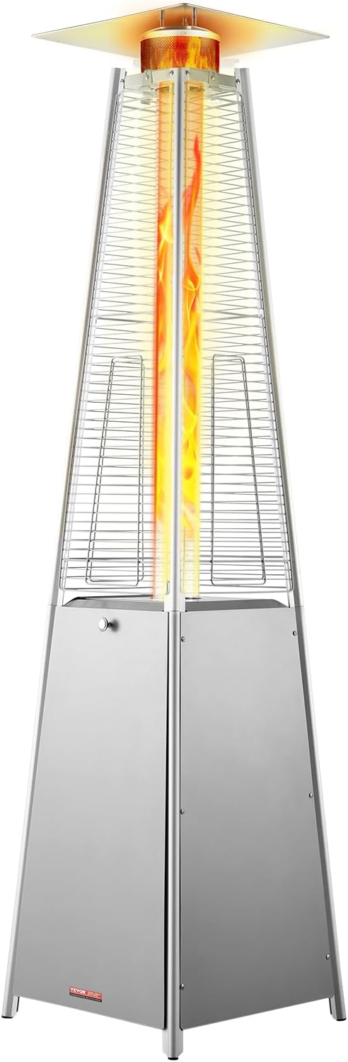 VEVOR 48000BTU Pyramid Patio Heater - Mobile, Stylish Fire Feature