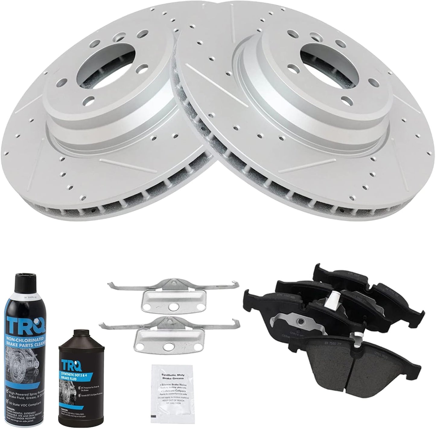 TRQ Front Brake Pad & Rotor Kit for 09-15 BMW Models