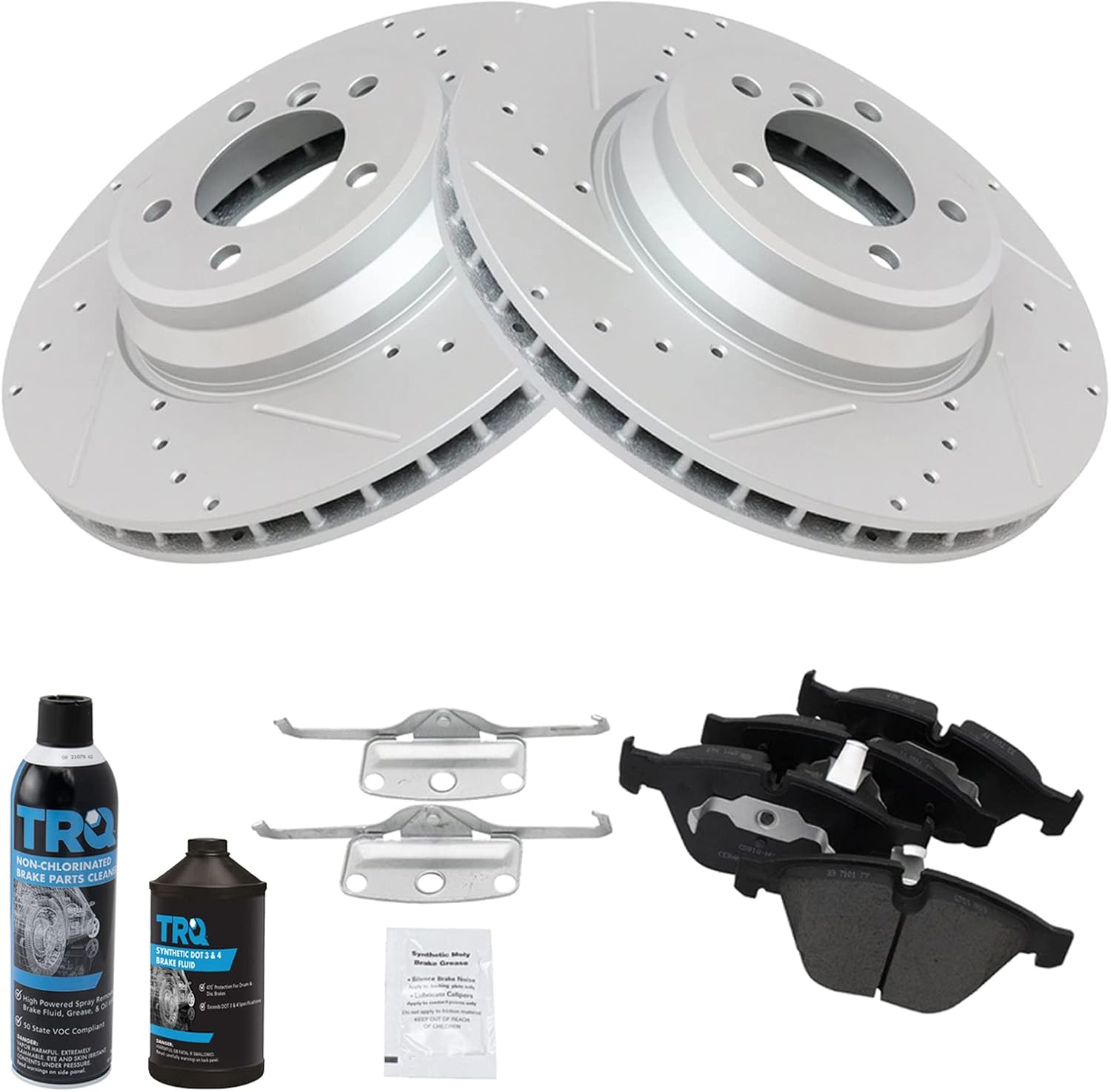 TRQ Front Brake Pad & Rotor Kit for 09-15 BMW Models