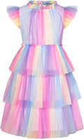 Girl Summer Birthday Party Dress Ruffle Tiered Tulle Princess
