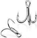 Treble Fishing Hooks 4X Strong Sharp Barbed Triple Hooks - Durable