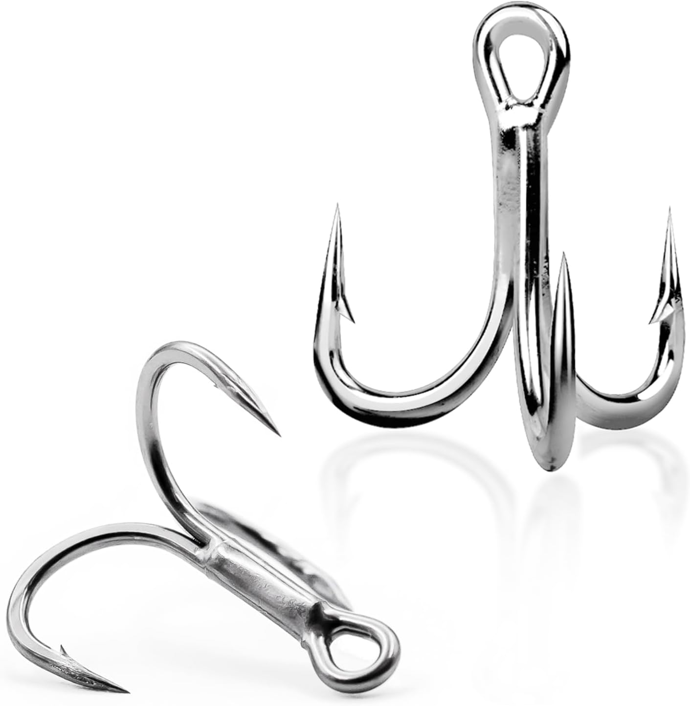 Natufish Treble Hooks: 4X Strong, Sharp Barbed, High Carbon Steel