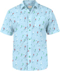 Men's Short Sleeve Holiday Button Down Shirt - Funny Hawaiian Fit