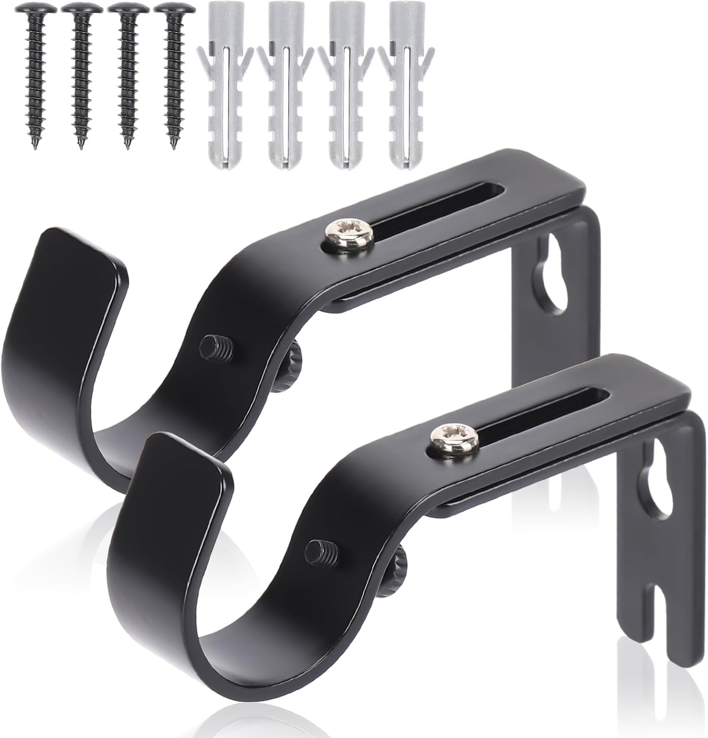 Strong Iron Curtain Rod Brackets - Set of 2