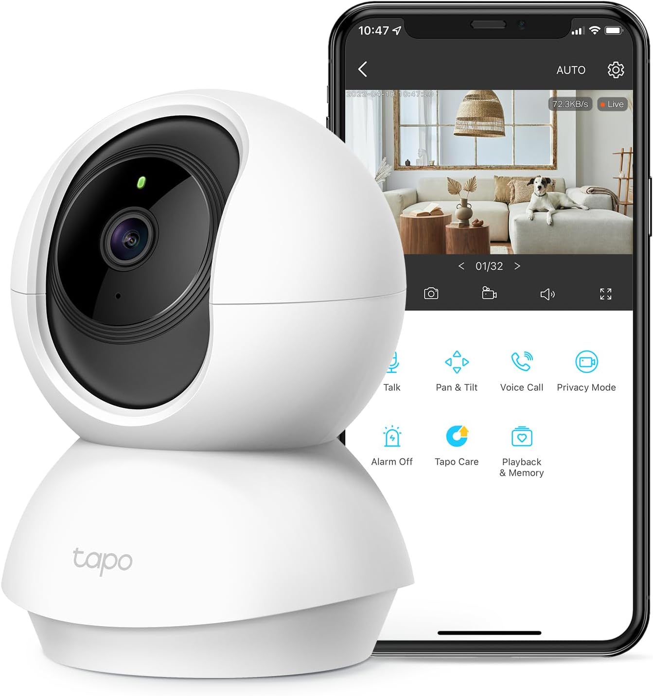 TP-Link Tapo Pan Tilt Camera: Smart Home Security & Pet Monitoring