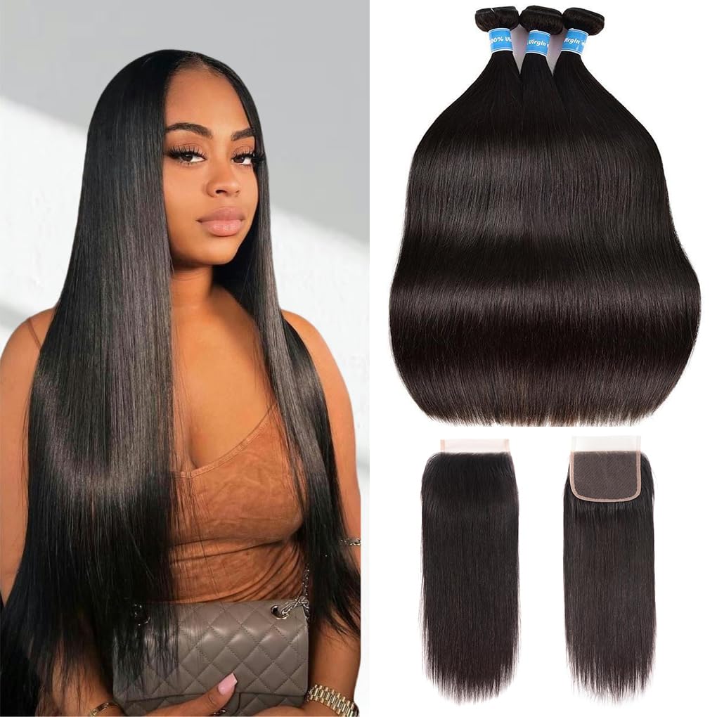 Brazilian Human Hair Bundles with Closure for Stunning Styles