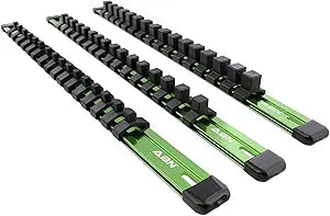ABN Green Aluminum Socket Holder Rail Set for Tool Organization