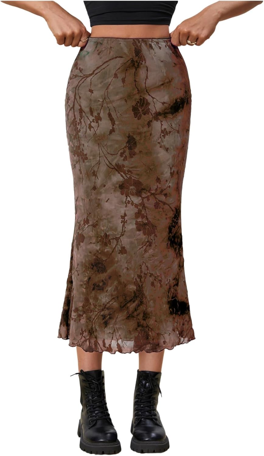 Verdusa Women's High Waisted Mesh Skirt for Y2K Fashion Lovers