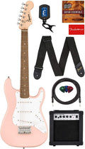 Squier 3/4-Size Mini Strat Electric Guitar Pink Bundle - Kids Starter