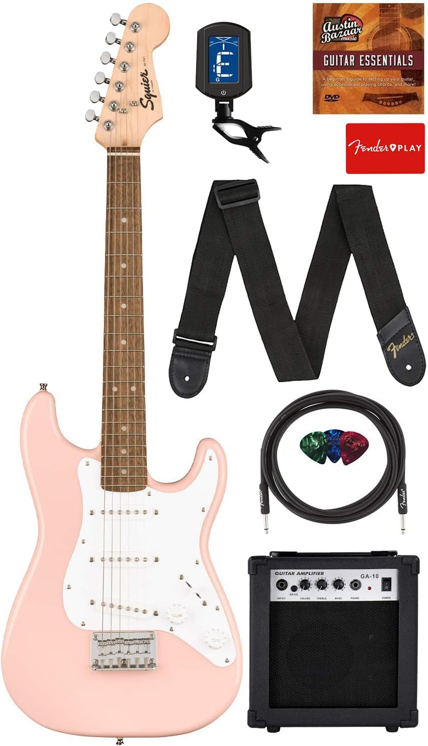 Fender Squier 3/4-Size Kids Mini Strat Electric Guitar Bundle