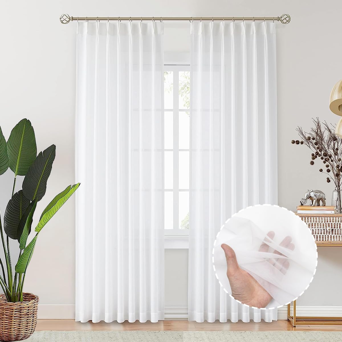 LIYAXUN White Sheer Panels - 84 Long, Track System Ready