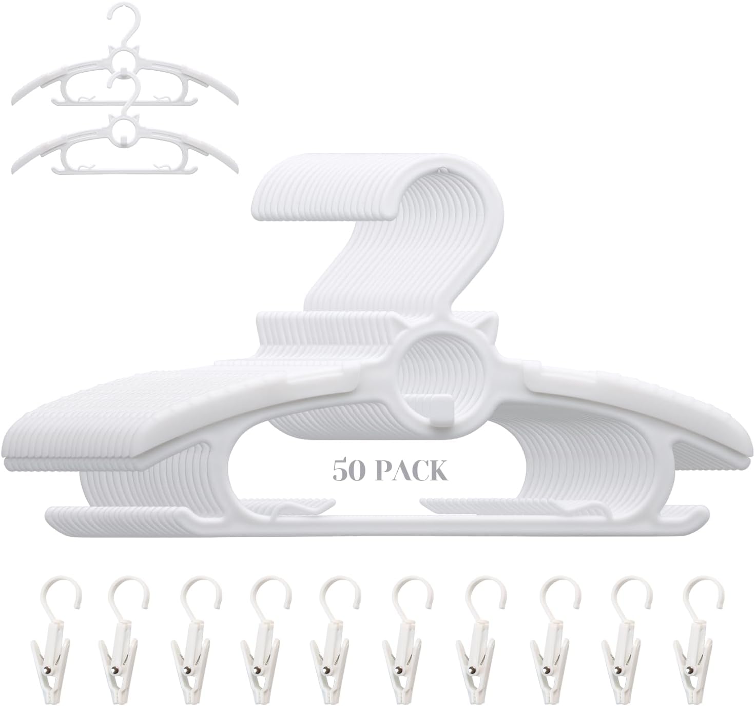 Baby Nursery Closet Hangers for Newborn Clothes - 50pcs Set