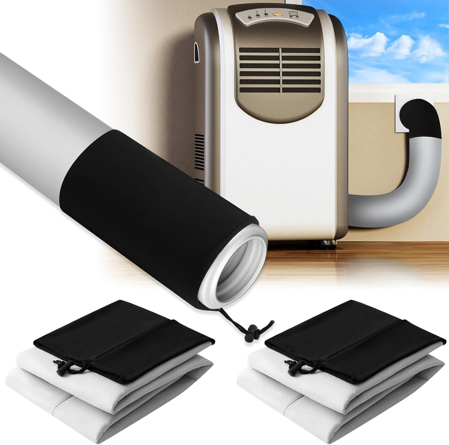 Insulated AC Hose Cover - Stylish Gray Sleeve for 5-5.9 Tubes