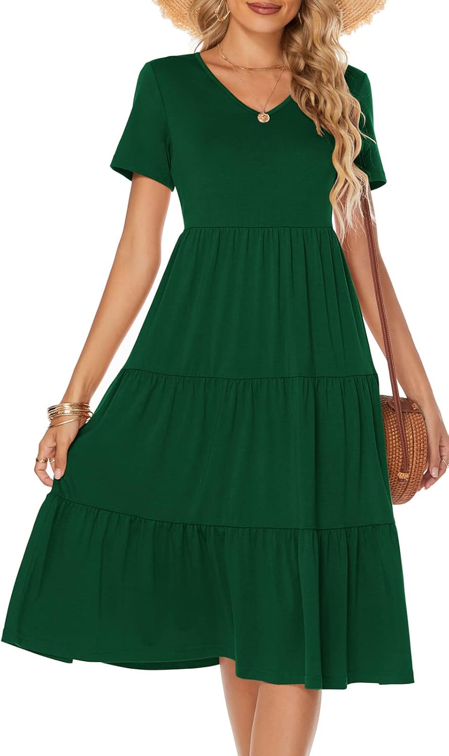 Berydress Women's Casual Summer Tiered Midi Dress for 2025