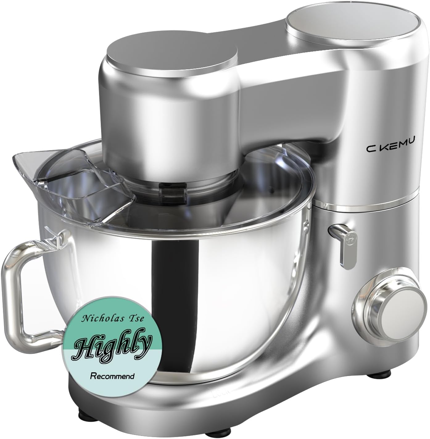 CKEMU Stand Mixer with 9-Quart Bowl and 660W Power for Bakers