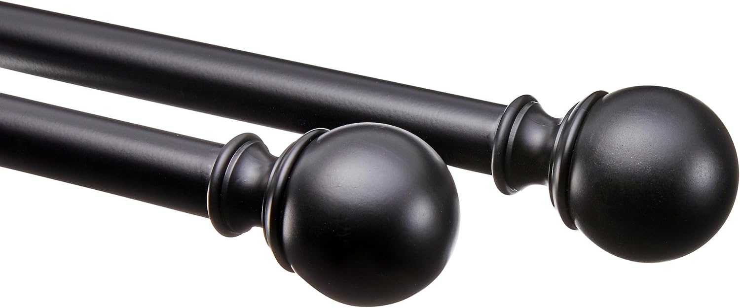 Adjustable Curtain Rods with Round Finials for Stylish Windows