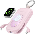 20000mAh Portable Charger Power Bank with Built-In Cables - Pink