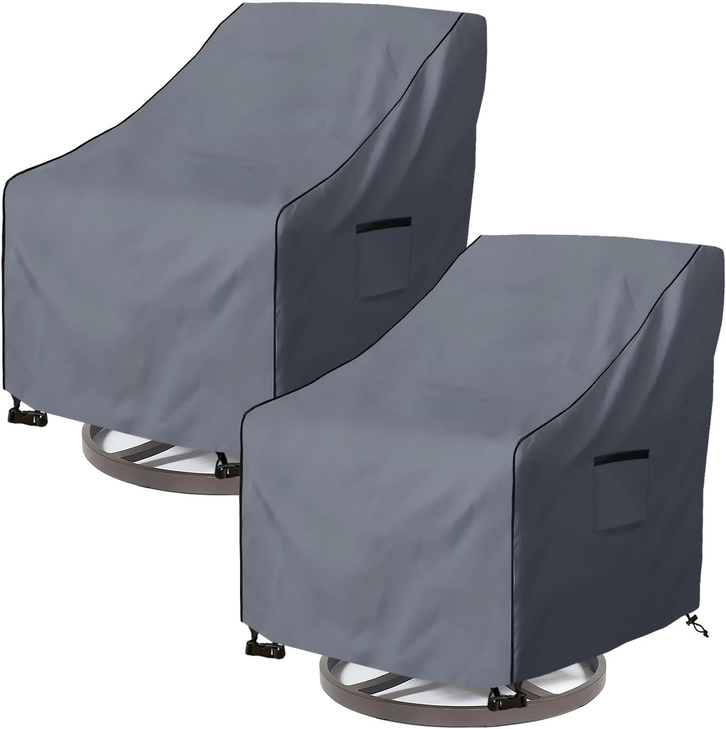 Outdoor Swivel Chair Cover 2 Pack - Heavy Duty Waterproof Protection