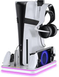 Cooling Station for PS5 Pro Magnetic PS Portal Charger - RGB Lighting