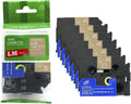 LM Tapes Compatible TZe-MQ835 White on Satin Gold Label Tape 6-Pack