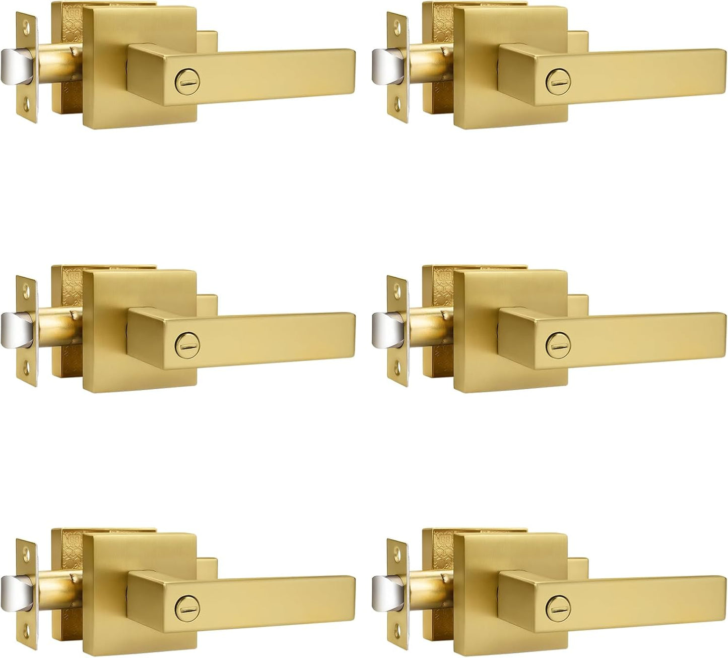 Probrico Gold Privacy Door Handle Lockset for Modern Interiors