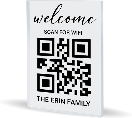 Personalized Wifi QR Sign - Unique Custom Home Gift Idea
