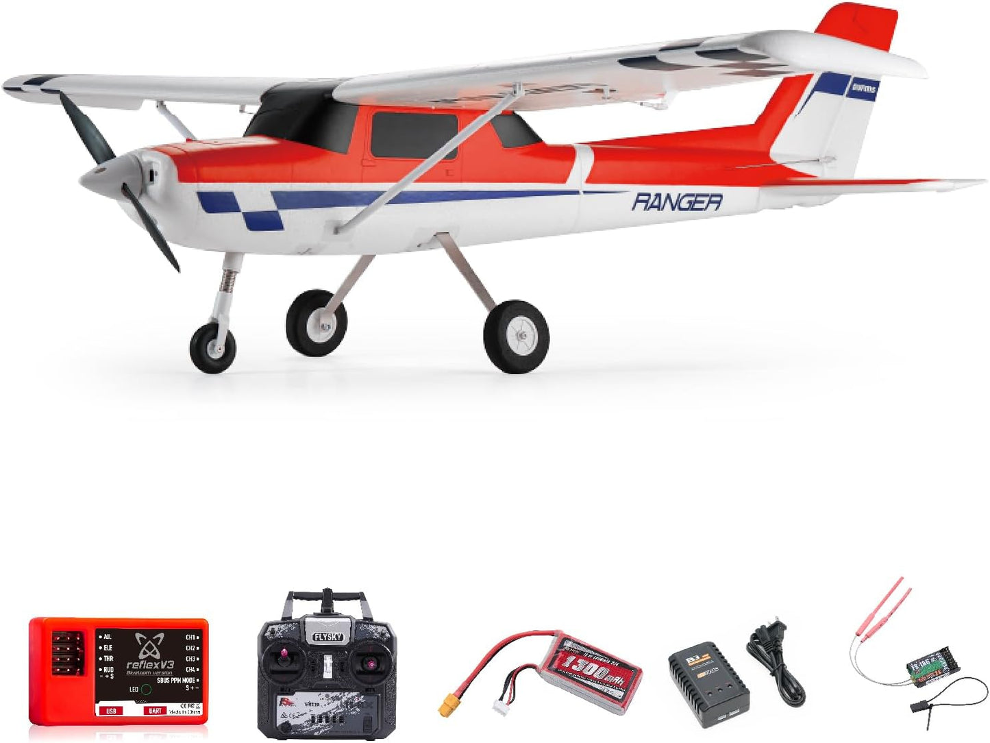 Fms Rc Planes for Beginner 1220mm Ranger Reflex V3 Red Airplane