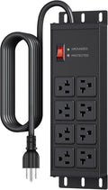 Heavy Duty 20 Amp Surge Protector 4800J - Metal 8 Outlet Power Strip