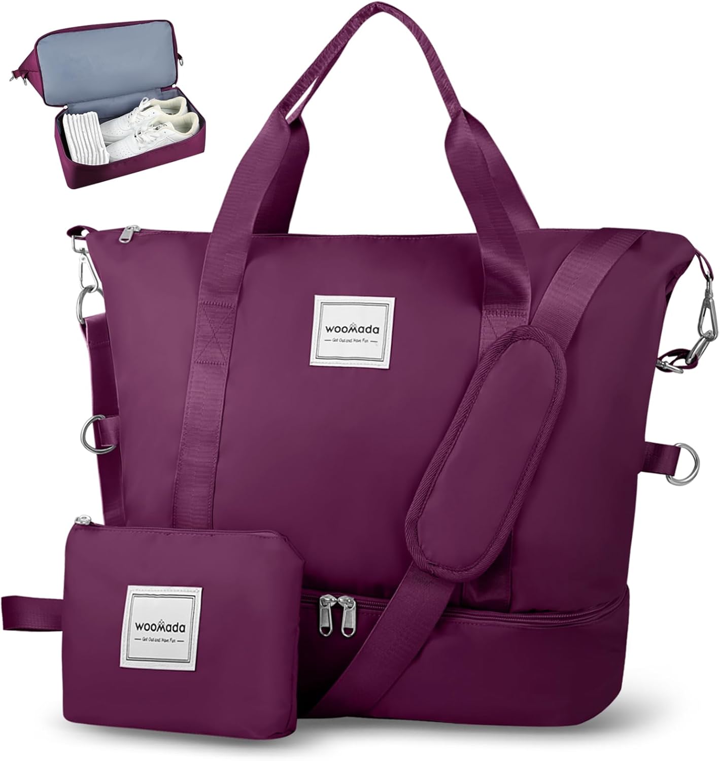 WEEKENDER BAG with Shoe Compartment & Wet Pocket for Travel