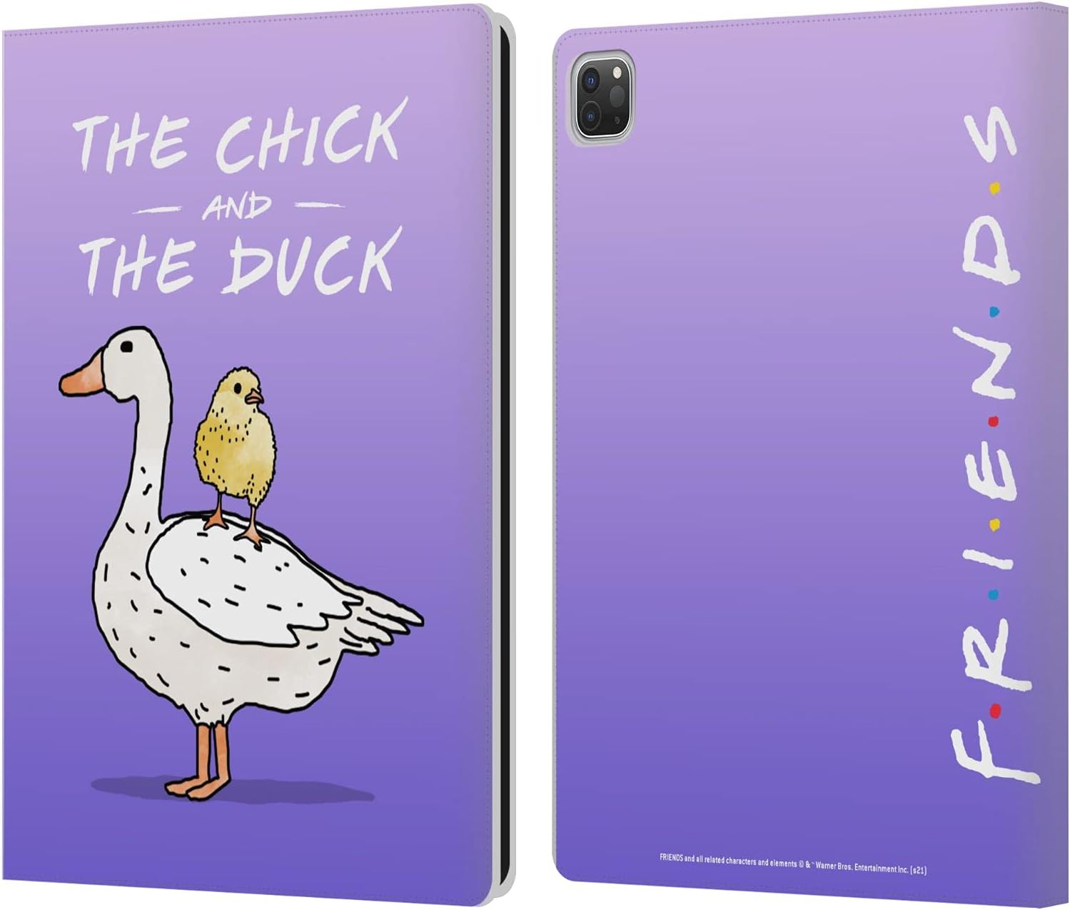 Friends iPad Pro 12.9 Leather Wallet Case with Chick and Duck Art