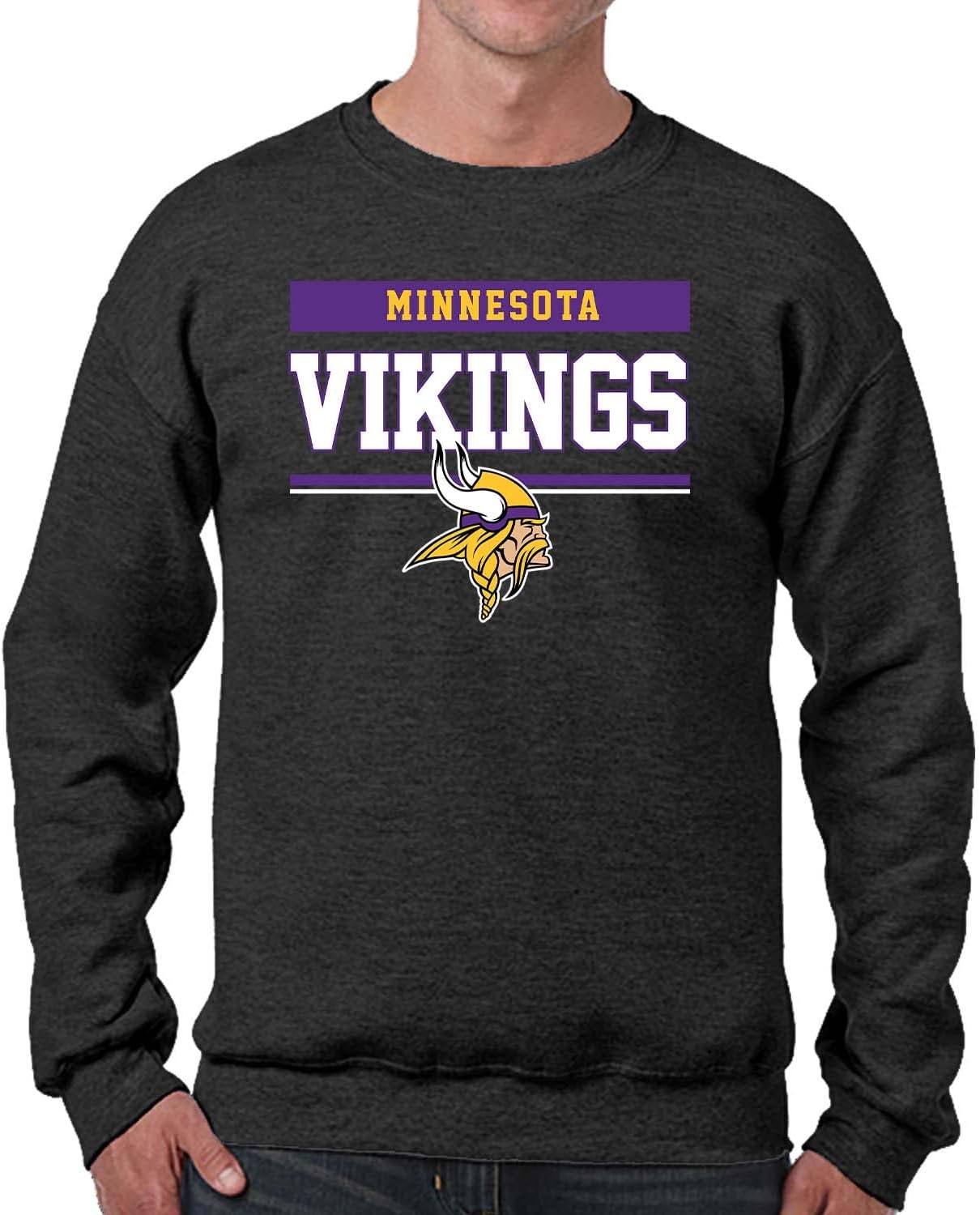 Minnesota Vikings Charcoal Crewneck Sweatshirt for Gameday Style
