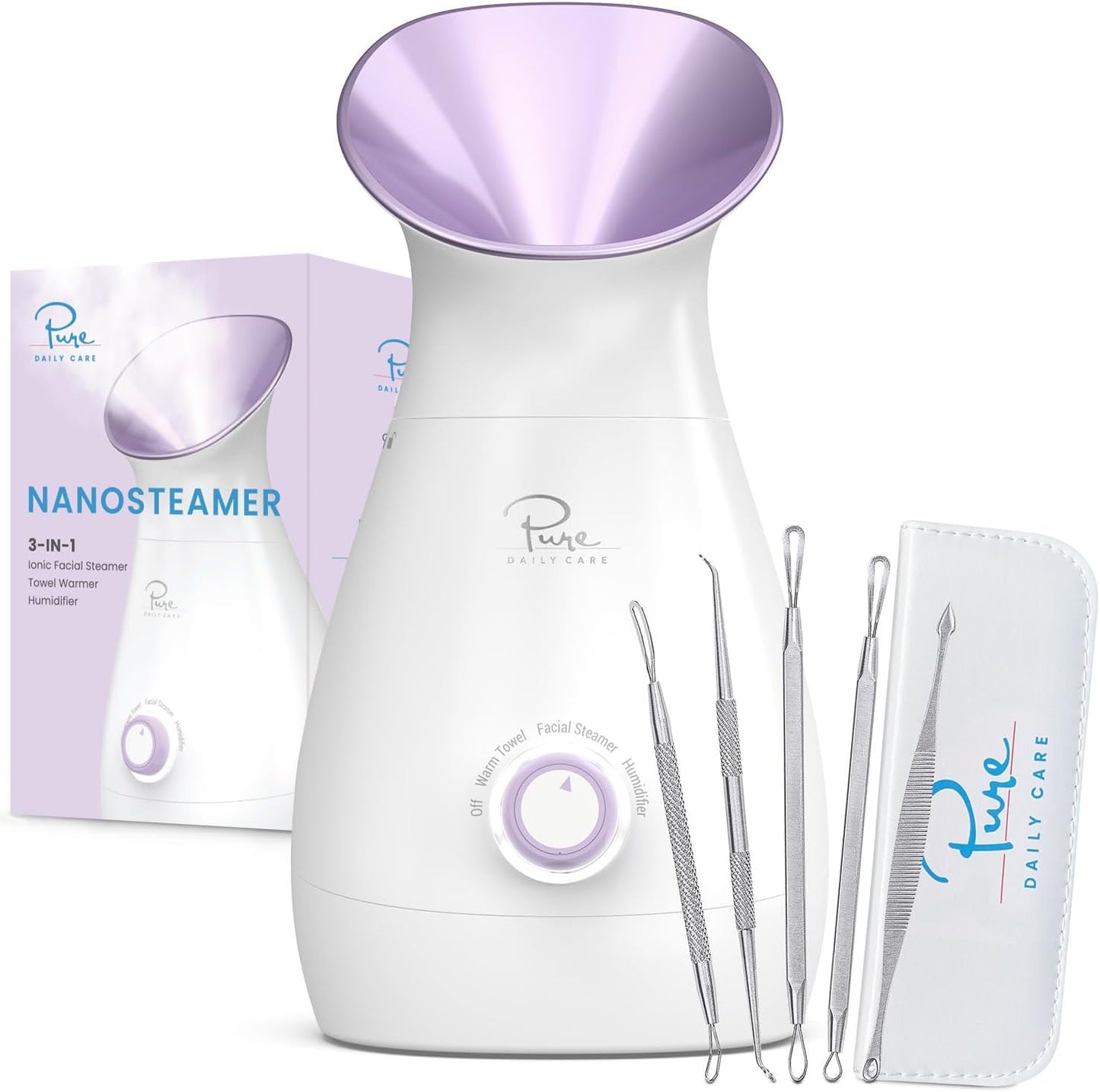 NanoSteamer Large 3-in-1 Ionic Facial Steamer for Spa Quality