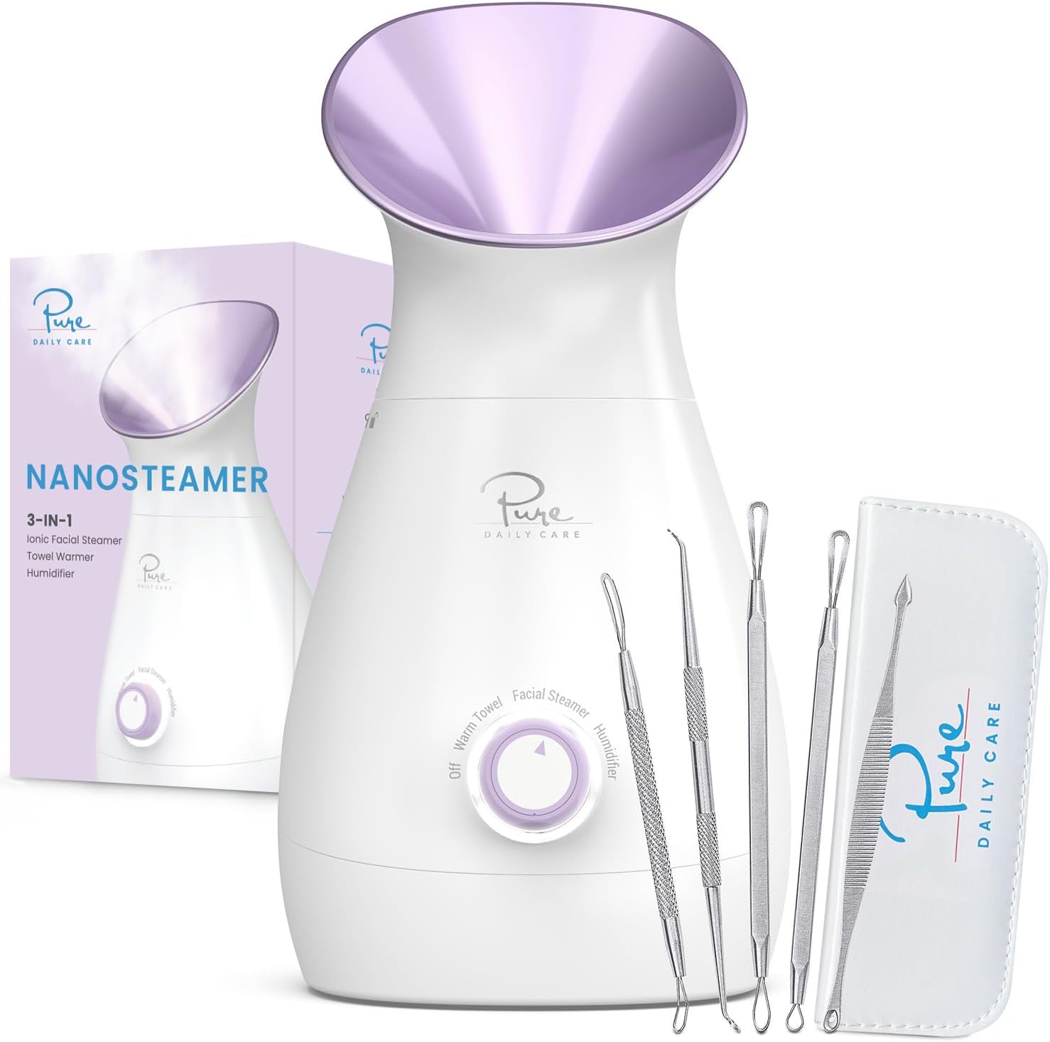 NanoSteamer Large 3-in-1 Ionic Facial Steamer for Spa Quality